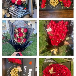 Fresh Roses Bouquets Flower Arrangement /Flores Rosas Natural For any Special Occasion