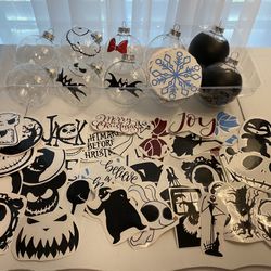 Glass Ornaments n Jack Skellington Press Ons