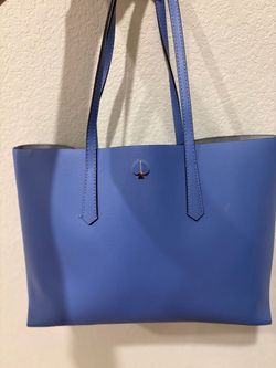 Kate Spade Blue Leather Tote Bag