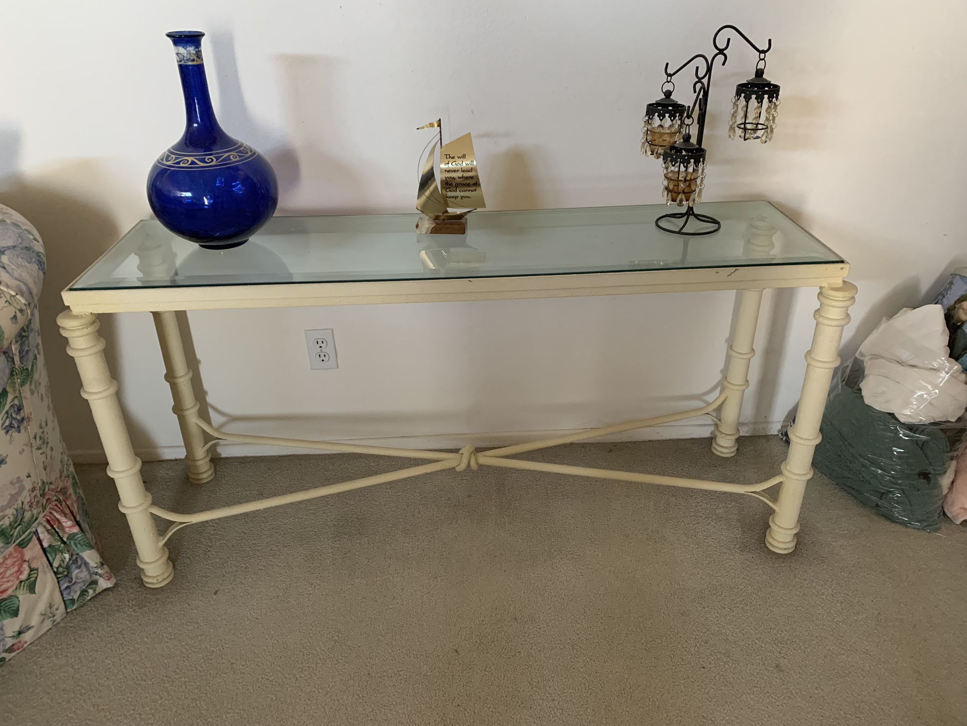 Vintage Glass  Living Room Table Set 