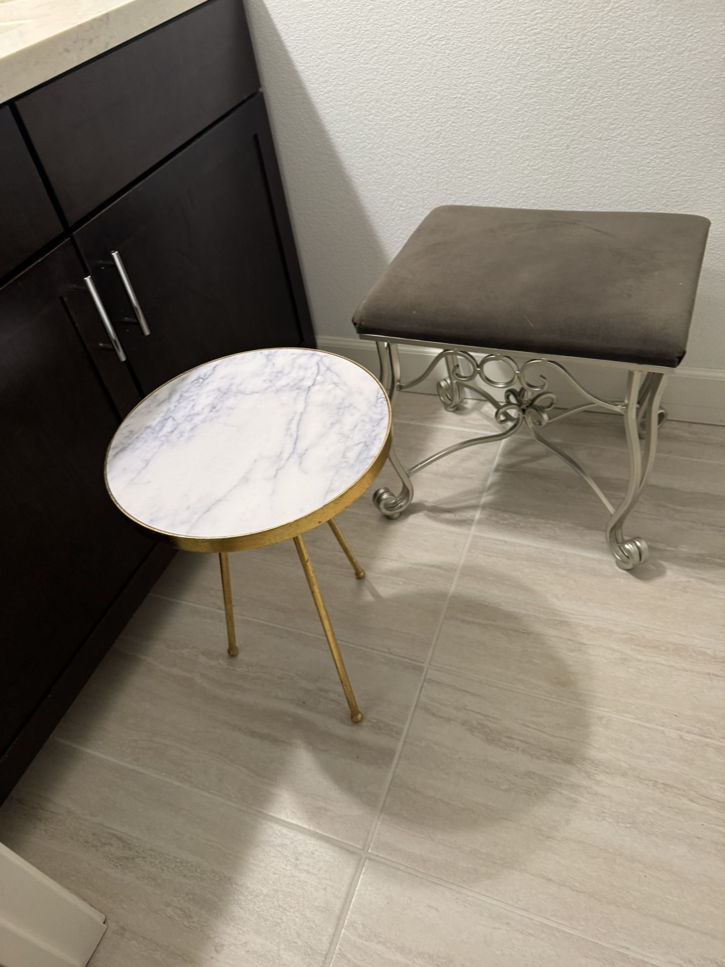 Ottoman And Small Table