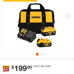 DEWALT 20V MAX XR Premium Lithium-Ion 6.0Ah and 4.0Ah Starter Kit  New 