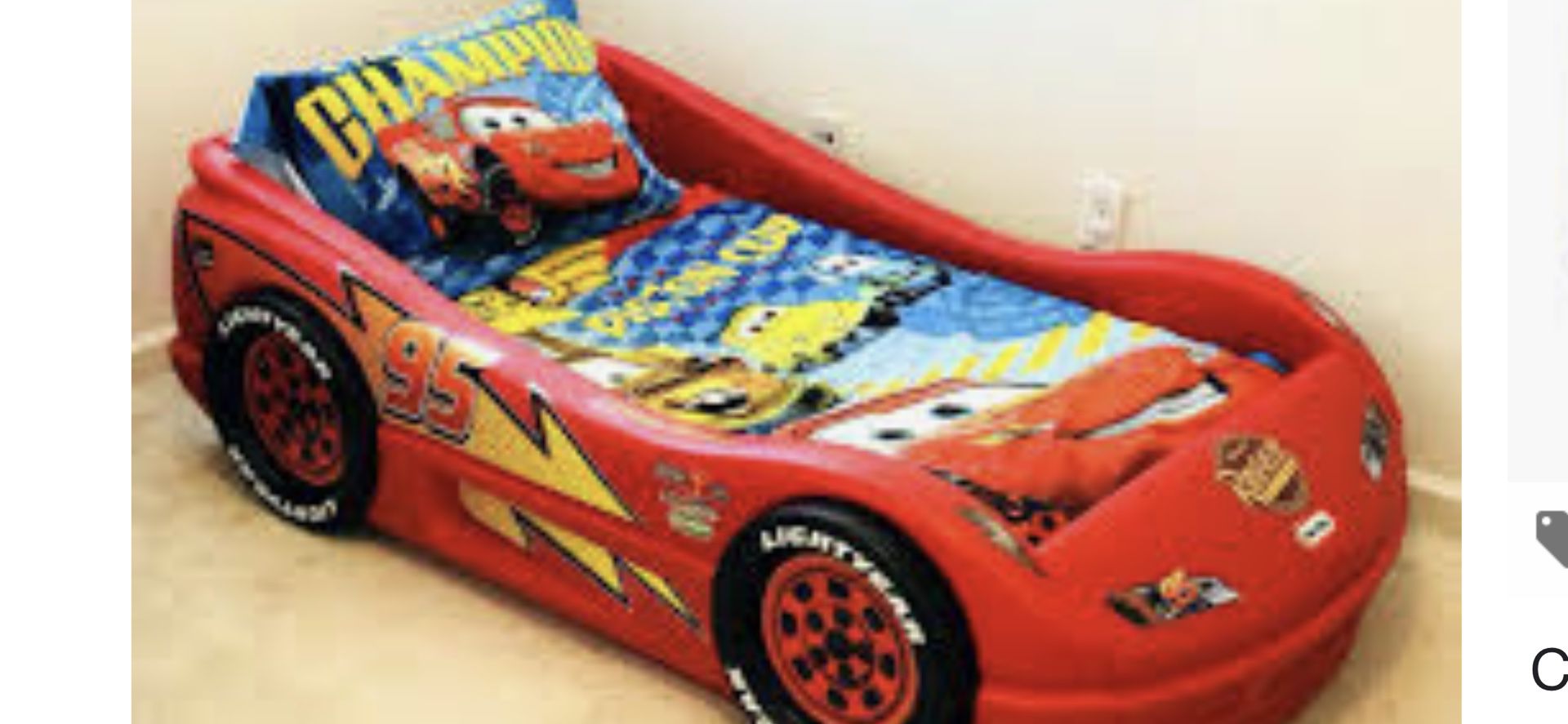 Twin size lightning McQueen bed