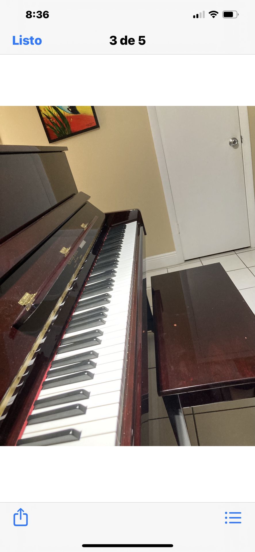 Piano George Steck  (vertical piano color  mahogany)