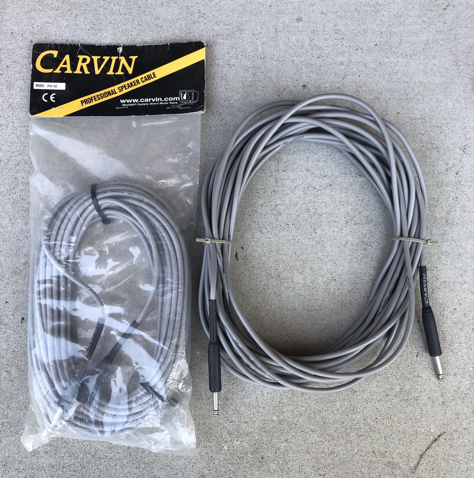 Carvin heavy duty speaker cables x2 50 ft each