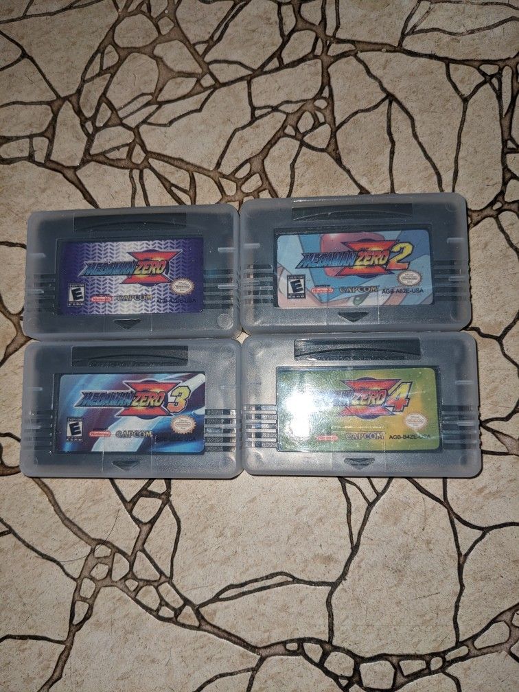 All 4 Megaman Zero Games 1 2 3 & 4 Mega man Game Boy Gameboy Advance GBA Cartridges