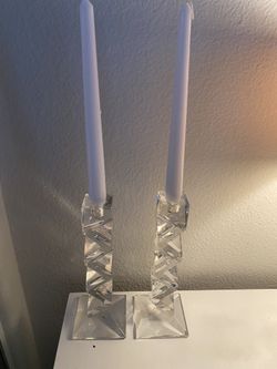 Beautiful Geometric Crystal Candlesticks 