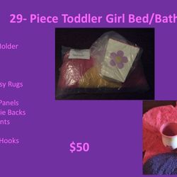 29- Piece Toddler Girl Bed/Bath Set