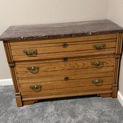 Vintage dresser with marble top