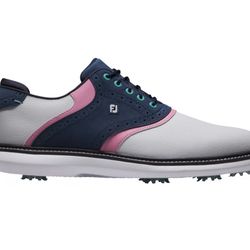 Footjoy Traditions 9.5 Blue Pink Golf Shoe New Without Box
