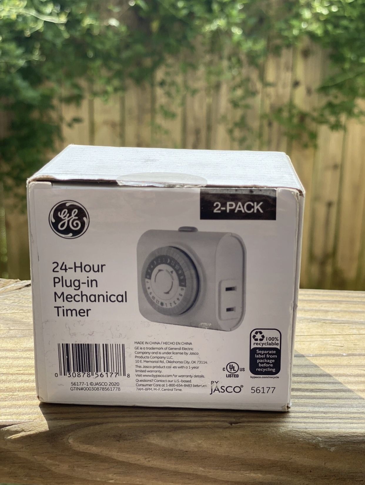 (2-Pk) GE Indoor Plug-In 24-Hour Mechanical Timer White 56177