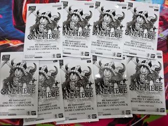 One Piece Card Game 4th Anniversary Treasure Campaign Packs x9