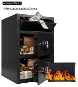 9.5 Cu Ft Large Drop Safe for Business with Digital Pad Double Door,Serrated Anti-Theft Design, Money Safe,Cash Safe,Cashier Deposit Safe,For Bar Cafe