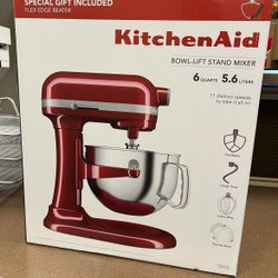 Kitchenaid Mixer 6QT-Red