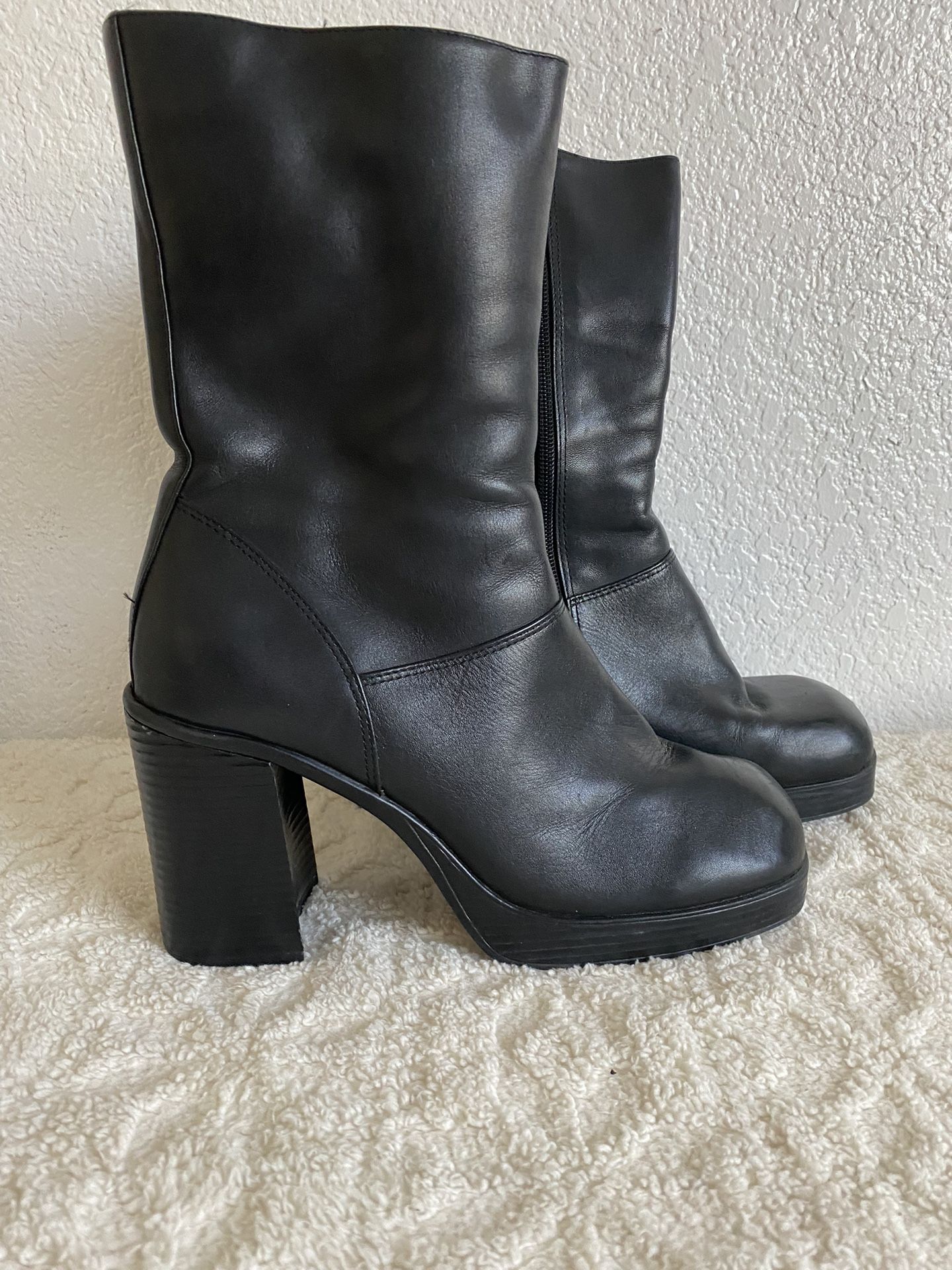 Leather Vintage Inspired Black Boots