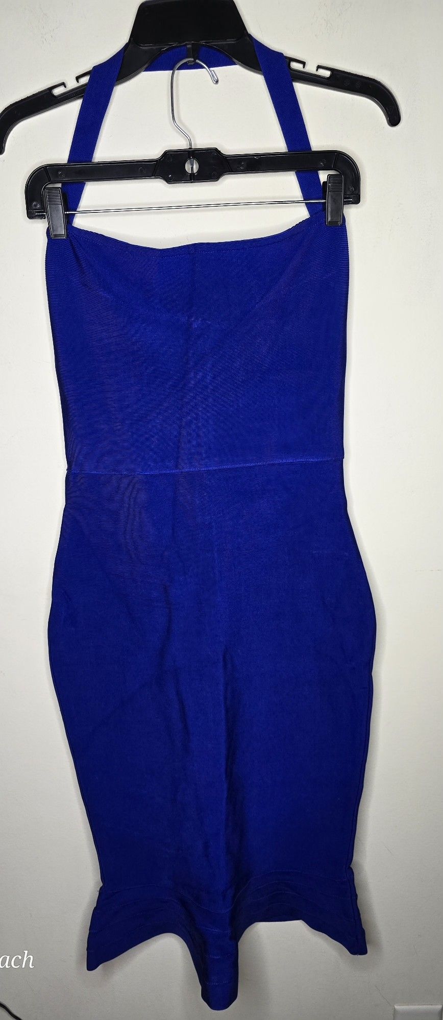 Women's Bodycon Halter Top Blue Dress