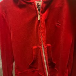 red juicy couture zip up hoodie size large