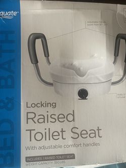 Equate Bed and Bath Locking Raised Toilet Seat with Adjustable Comfort Handles