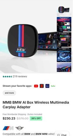 MMB BMW AI Box Wireless Multimedia Carplay Adapter