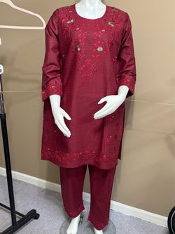 Cotton embroidered 2piece suit