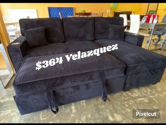 ✅️✅️Black   Color Convertible Sectional W/ Cup Holder & W/ USB Port✅️✅️