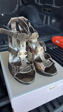Steve Madden Silver Studded Strappy Heels