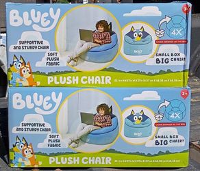 Bluey Kids Compressed Foam Bean Bag Chair, Blue, 24" x 18"