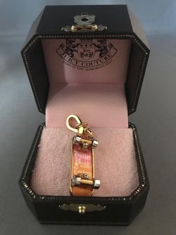 Rare Juicy Couture Rhinestone Skateboard Charm "Glitter Punk" w/ Box Y2K