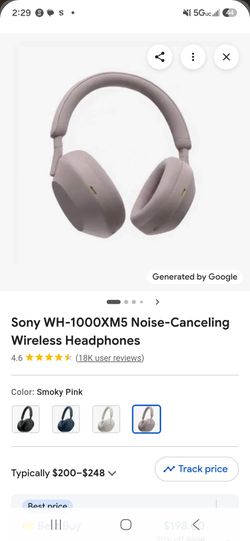 Sony WH-1000XM5 Wireless Headphones – Smoky Pink