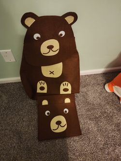Felt Bear Hamper And Storage Bin 