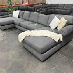 Free Delivery* Gray Sectional Double Chaise Sofa
