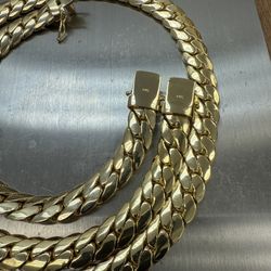 215 grams polished Miami Cuban Links necklace and bracelet🔥🔥