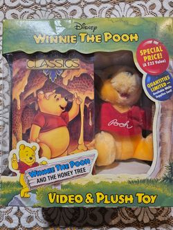 Disney Winnie the Pooh VHS and Plush Toy Set