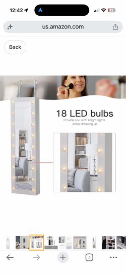 LED Lighted Full-Length Mirror Jewelry Armoire Cabinet – $75 OBO