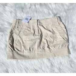 NWT London Jean Beige Mini Skirt Size 6