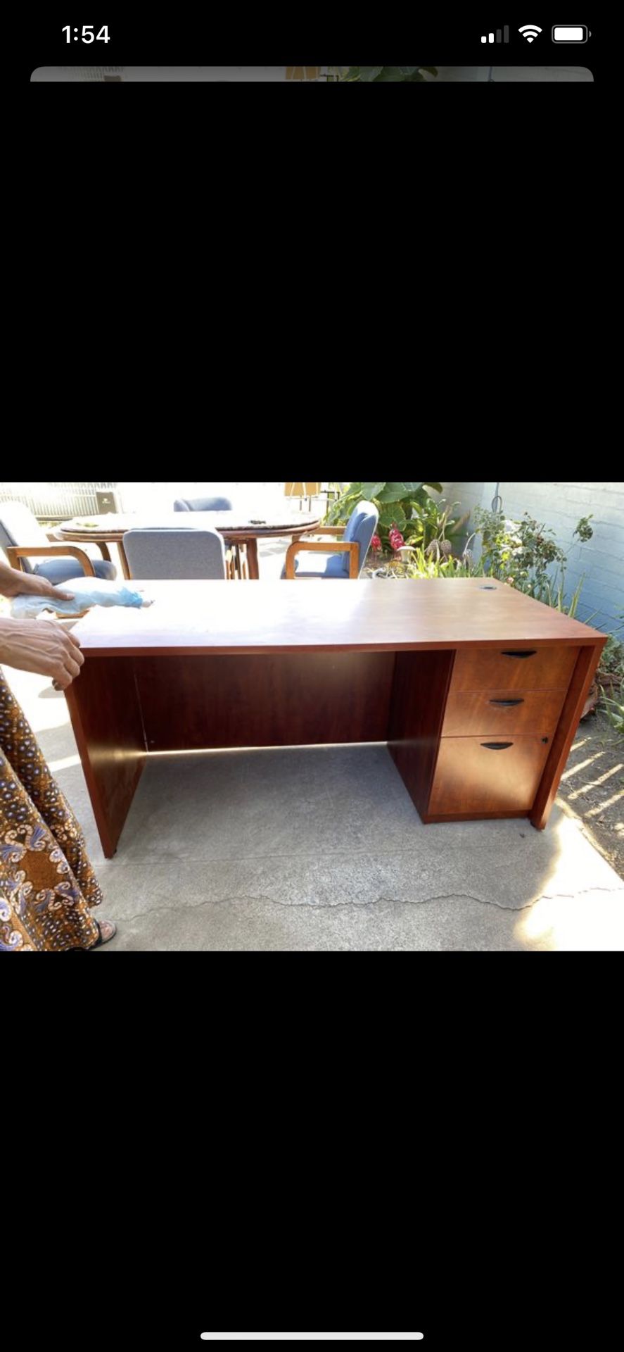 Office Desk 60 by 30 inch, with 3 drawers and key for lock