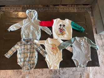 Size 9 months boys long sleeve onesies and sweaters