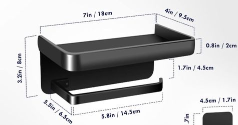 Toilet paper holder with shelf