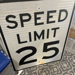 Metal Speed Limit 25 Sign 