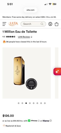1 Million Eau de Toilette 3.4 oz