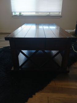 Dark Wood Farmhouse Coffee Table