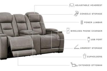 The Man-Den Leather Power Reclining Sofa & Loveseat Set – Triple Power, Storage & Charging!