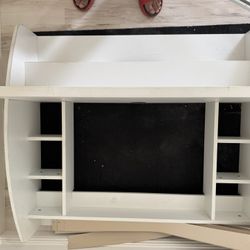 Wall Mounted Floating Desk with Storage (White)