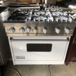 Viking Gas Range 36” White 6 Burners Stove 