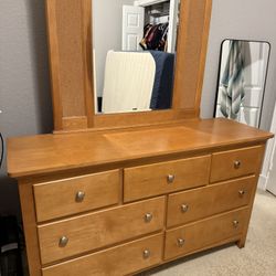 Maple wood bed frame and dresser