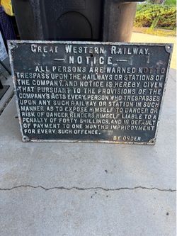 Vintage British Great Western Railway cast iron sign