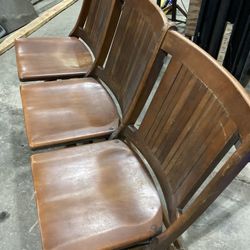 Vintage Walnut Folding Chairs 