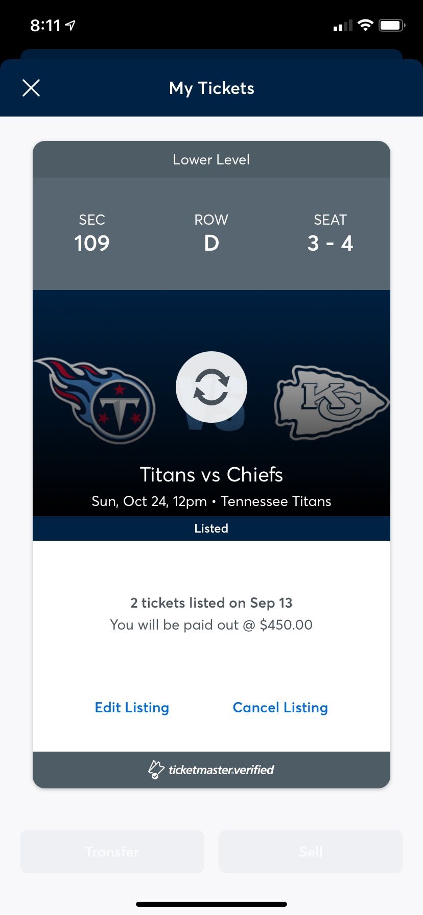 NFL Football: Titans vs. Chiefs