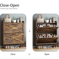 Brand New Shoe Storage 2 Flip Cabinet