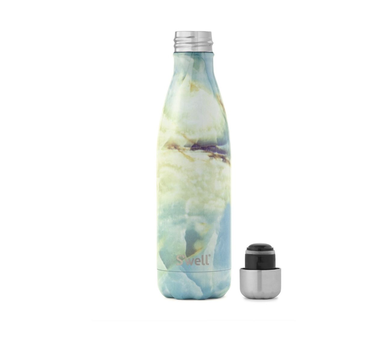 NEW S'well Vacuum Insulated Stainless Steel Water Bottle, Opal Marble, 17 Oz.: